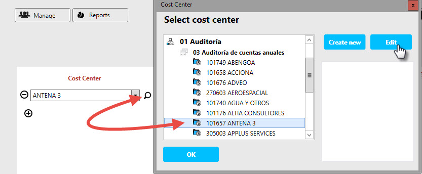 editar proyectos en fortiming