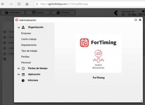 Control de horas fortiming web