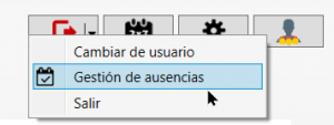 Gestión de ausencias menú