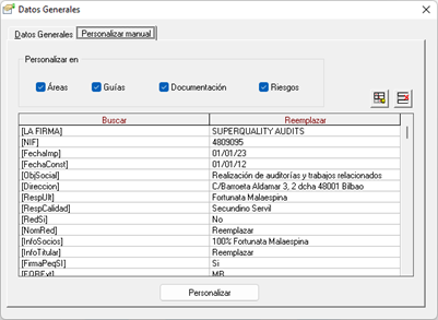 personalizar Manual audiQ