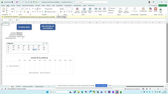 Descarga y habilitación del fichero Excel desde Gesia